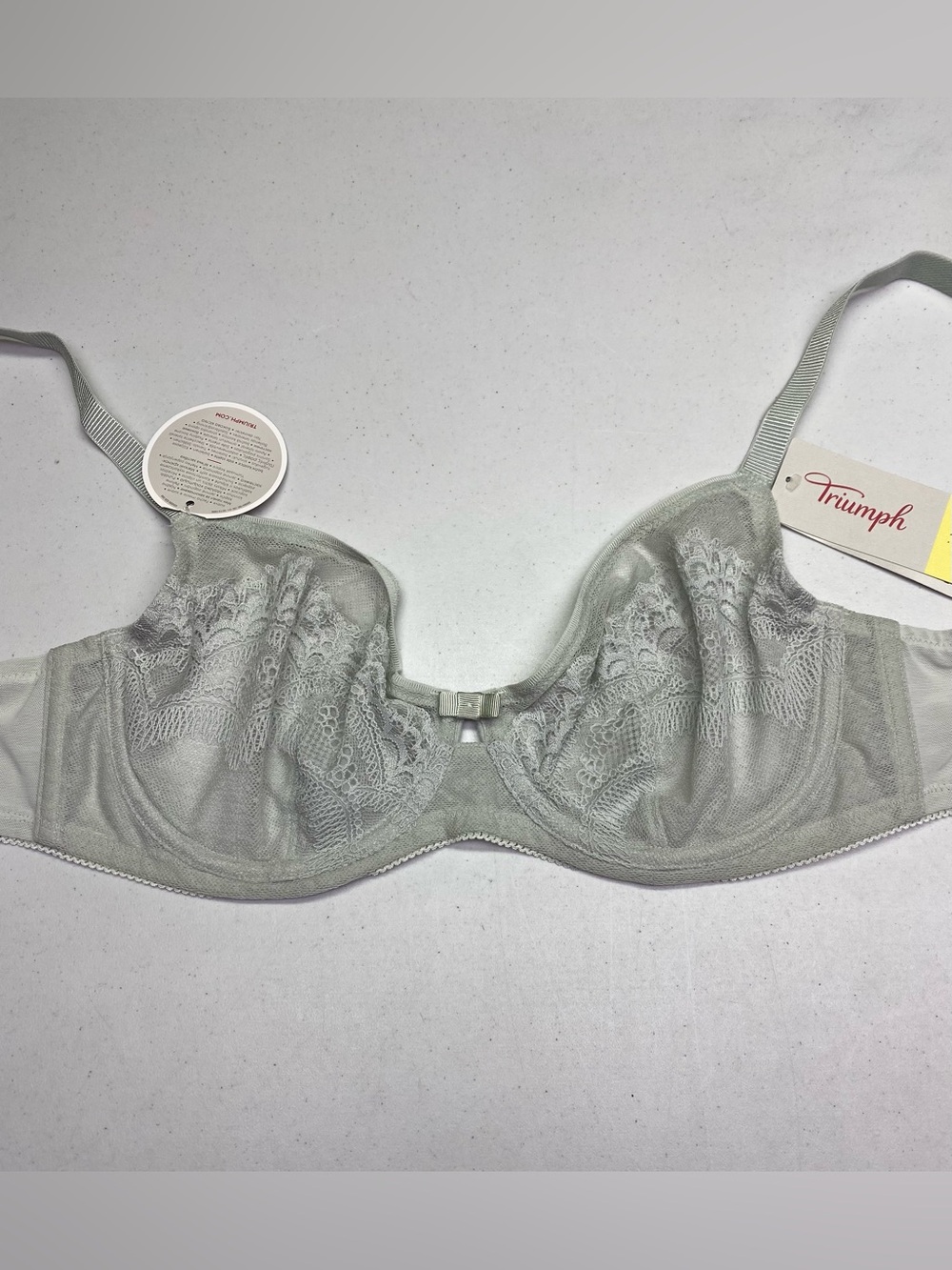Triumph Beauty-Full Darling Grey Lace Underwire Bra EU 80D US 36D NWT*P1029